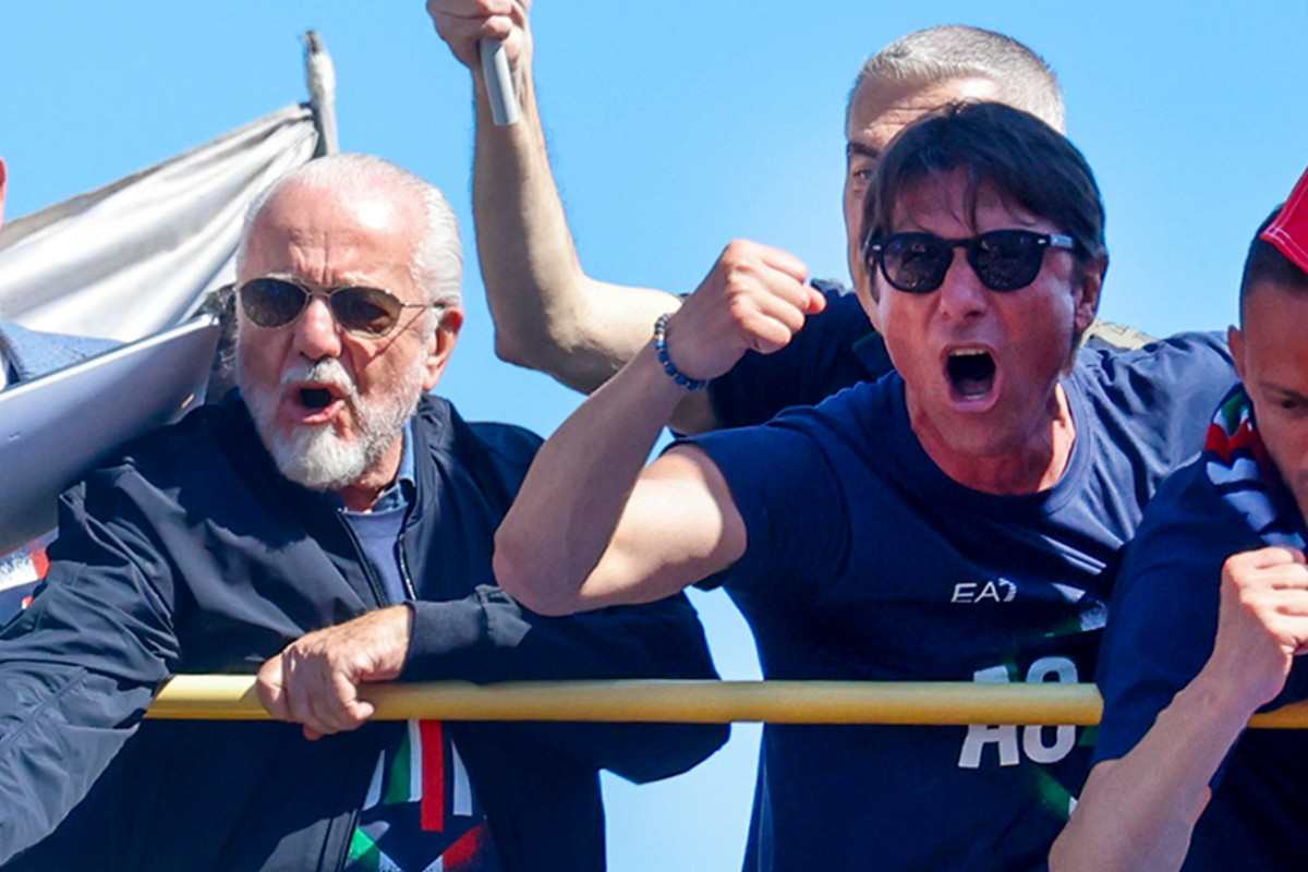 De Laurentiis e Conte esultano dopo lo Scudetto