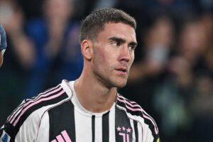 Dusan Vlahovic nel match contro il Parma
