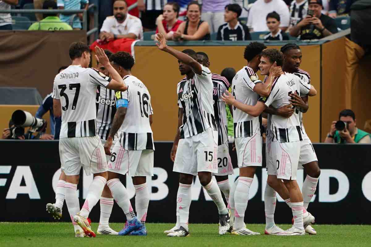 I giocatori della Juventus esultano