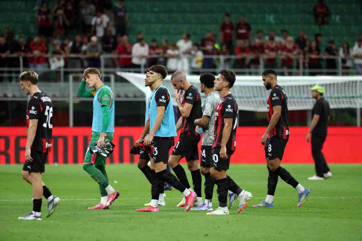 Giocatori del Milan in campo
