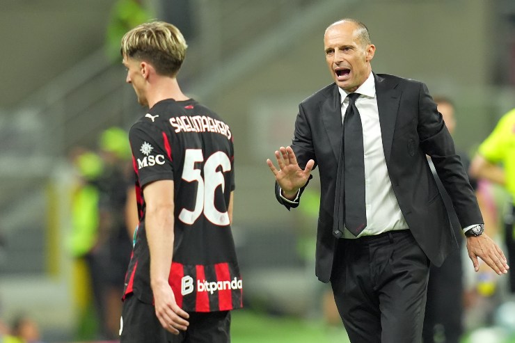 Max Allegri e Alexis Saelemaekers