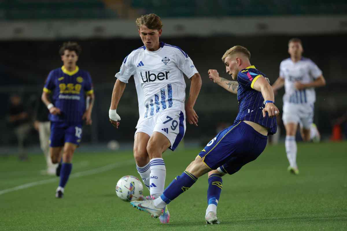 Nicolas Valentini in azione contro il Como