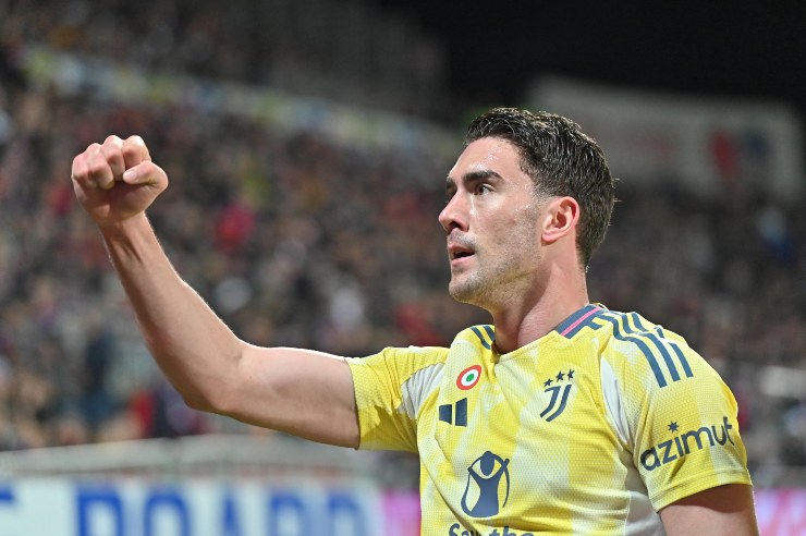 Dusan Vlahovic, l'esultanza dopo la rete