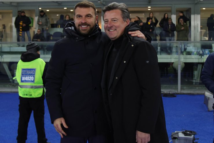 Zanetti e Runjaic insieme sorridenti