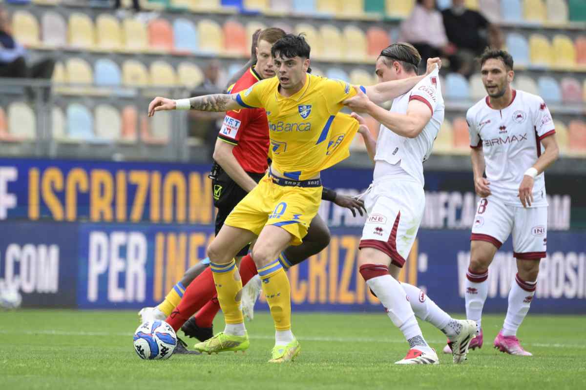 Ambrosino in azione con il Frosinone