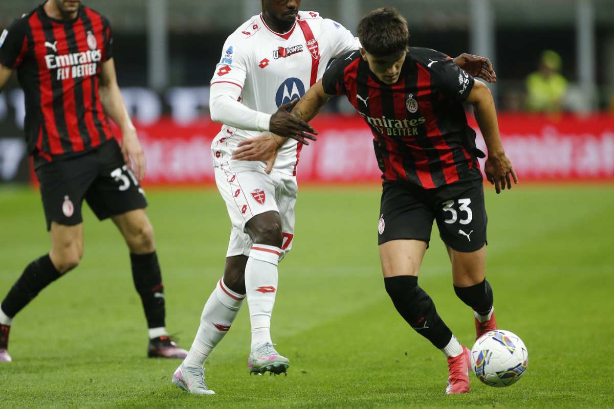 Davide Bartesaghi in una partita del Milan
