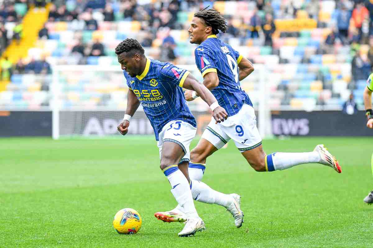 Daniel Mosquera in campo con il Verona