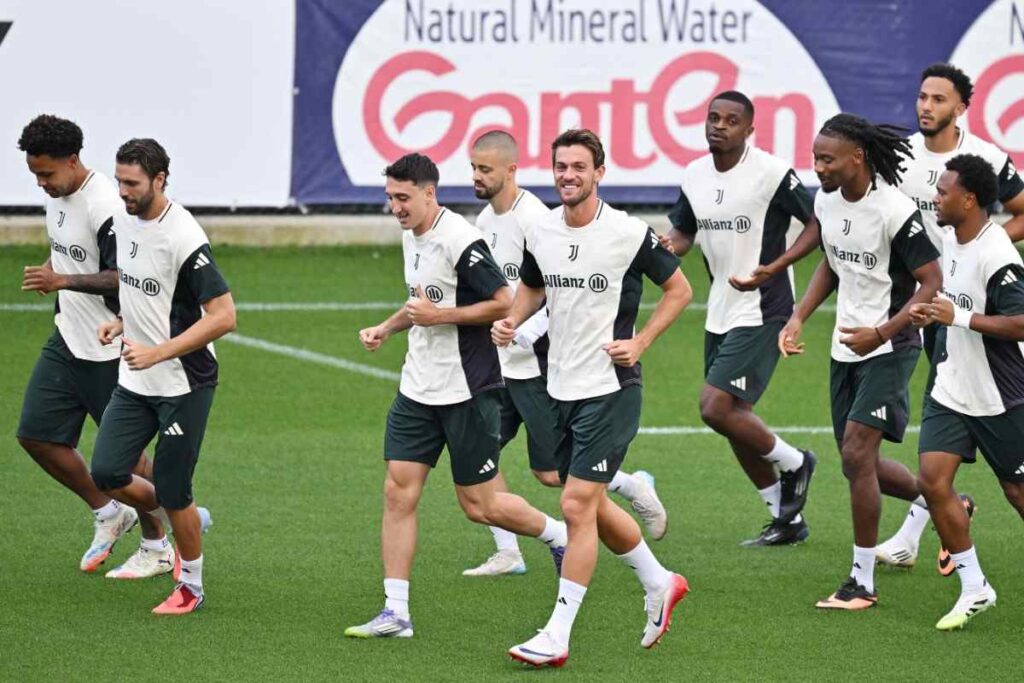 Giocatori della Juve in allenamento