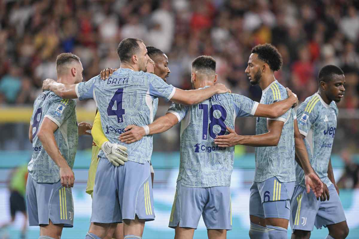 I giocatori della Juventus in gruppo