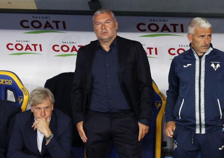 Sean Sogliano in panchina ad una gara del Verona