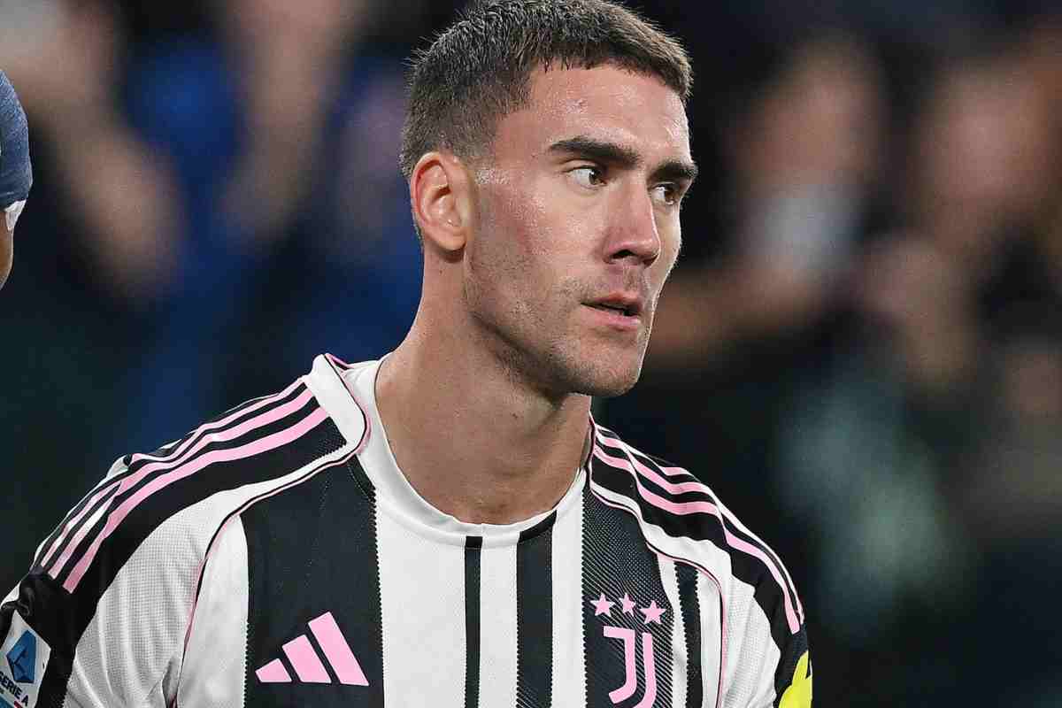 Dusan Vlahovic in campo con la Juventus